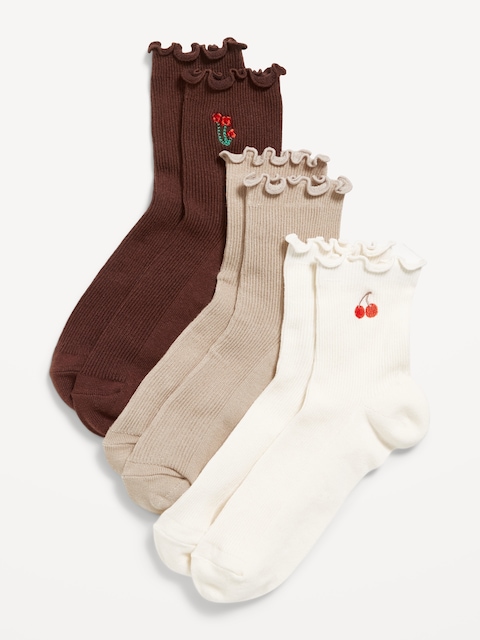 CHAUSSETTES À VOLANTS POUR FEMME (PAQUET DE 3 PAIRES)