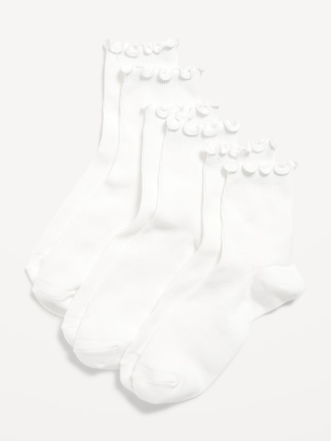 Ruffled Crew Sock 3-Pack for Women