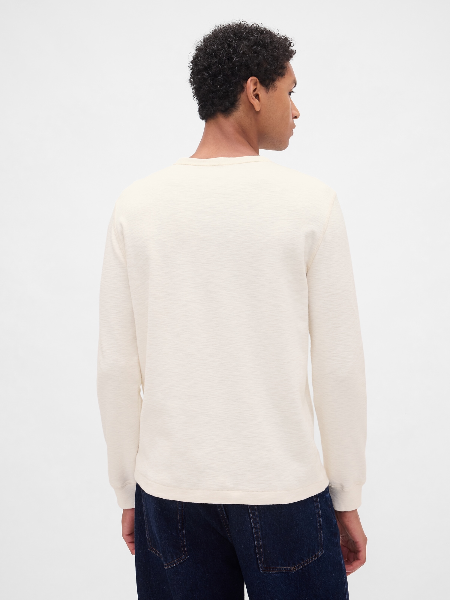 ダブルニット ヘンリーネックTシャツ-2
