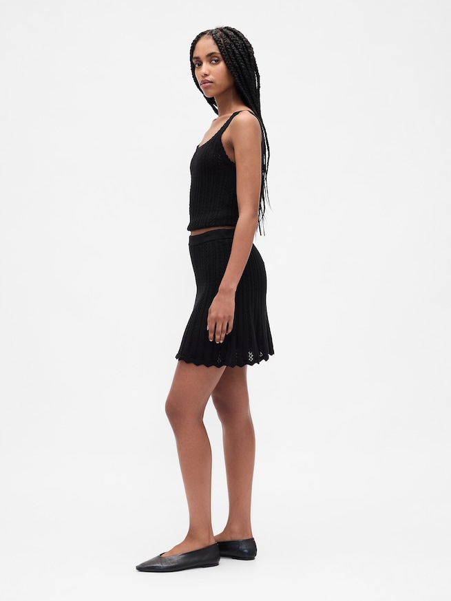 コットン100％ ポインテール ミニスカート-2