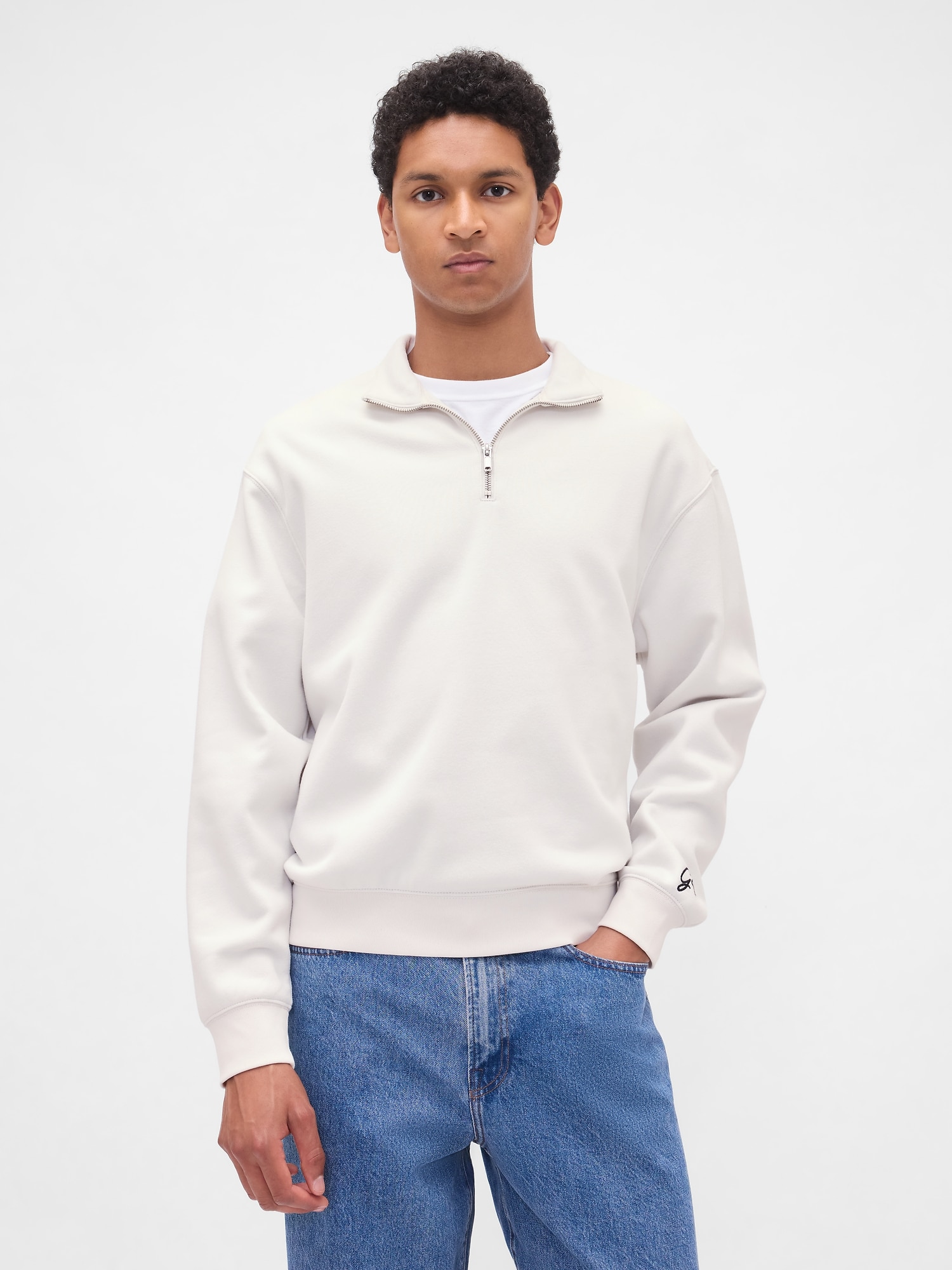 GAP ハーフジップセーター Lサイズ ホワイト ハーフジップ (メンズ) | Gap公式オンラインストア
