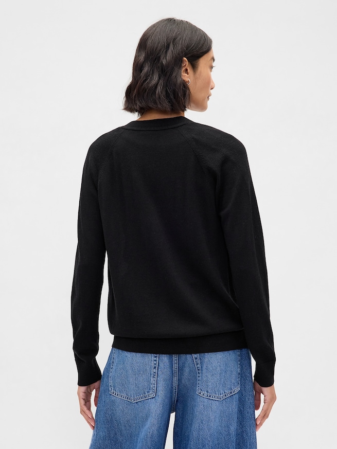 メリノウール100% ボーイフレンドカーディガン-2