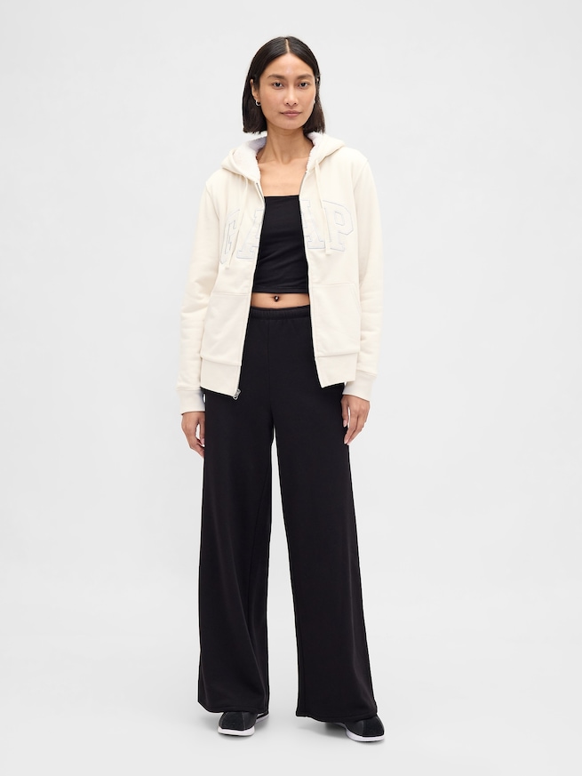 リラックスフィット GAPロゴ 裏ボア ジップアップパーカー-1