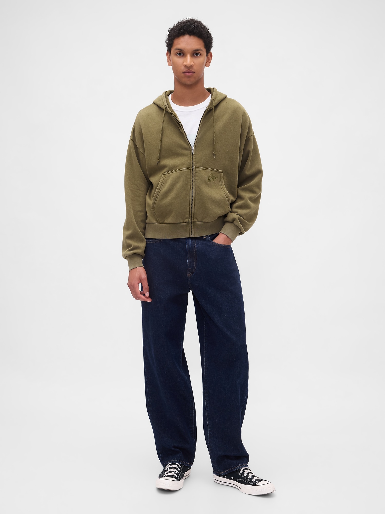 Gap公式オンラインストア | VintageSoft Oversized Crop Zip Hoodie
