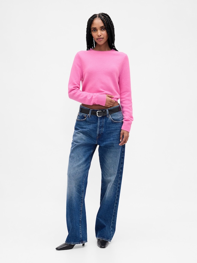 CashSoft カシミヤタッチ クルーネックセーター-1