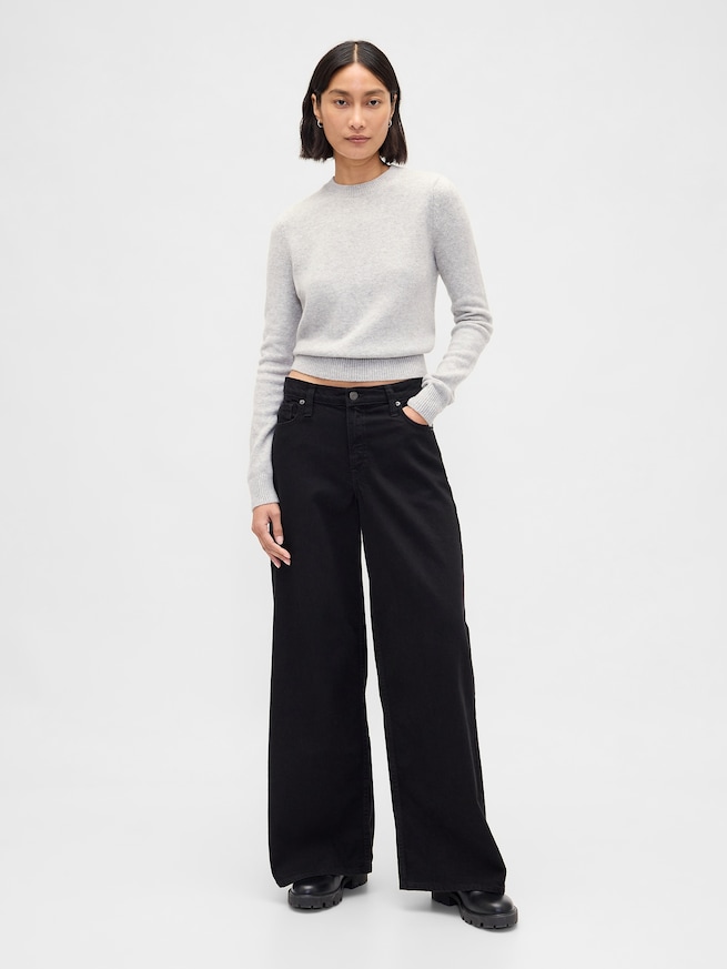 CashSoft カシミヤタッチ クルーネックセーター-1