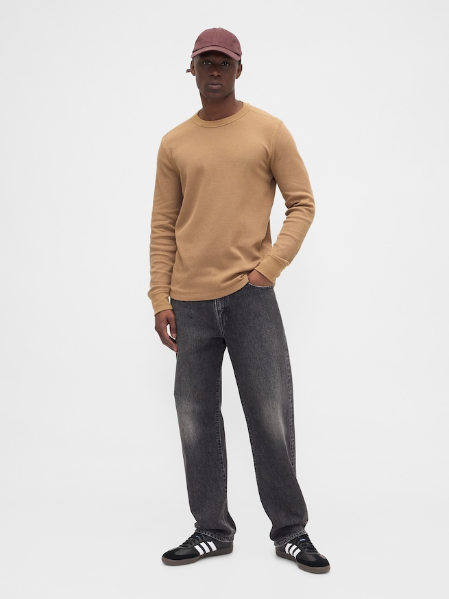 ワッフルニット クルーネックTシャツ-2