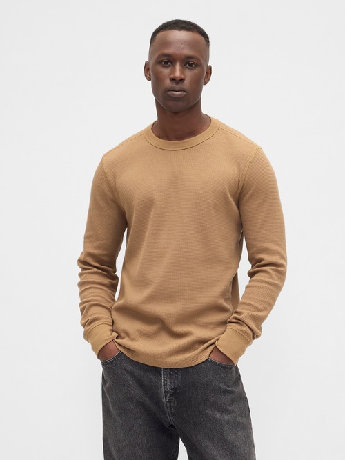 ワッフルニット クルーネックTシャツ