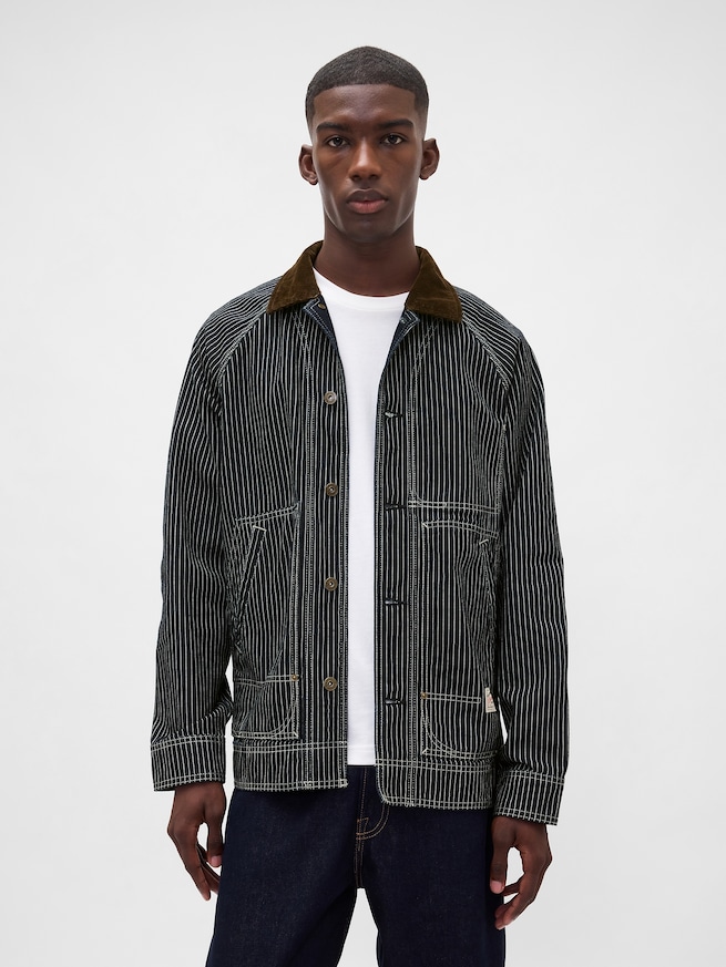 デニム ストライプ チョアジャケット-0