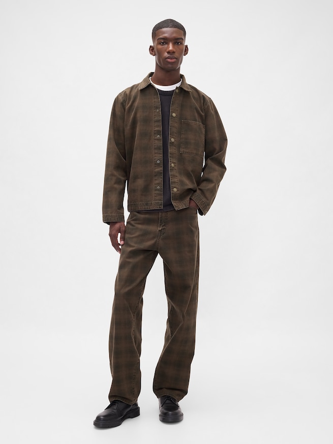 プレイド キャンバス バギーデニム-0