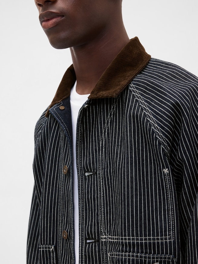 デニム ストライプ チョアジャケット-5