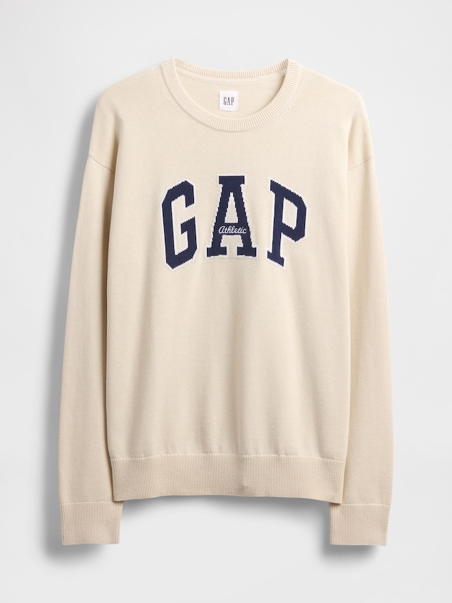 リラックスフィット GAPロゴ インターシャセーター-4