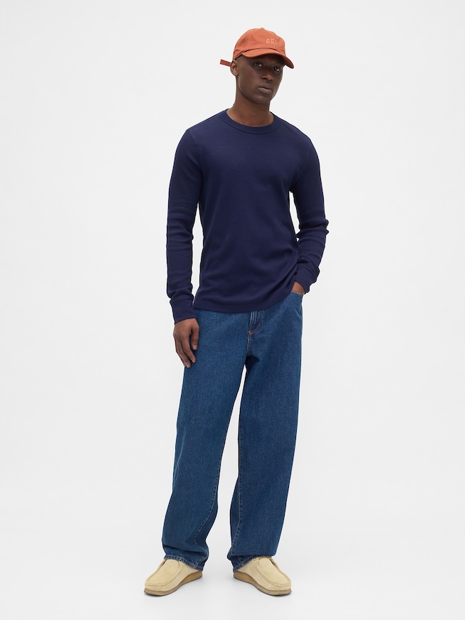 ワッフルニット クルーネックTシャツ-2