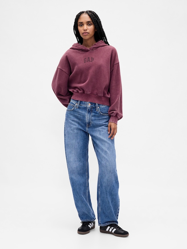 ヴィンテージソフト GAPアーチロゴ クロップドパーカー-1