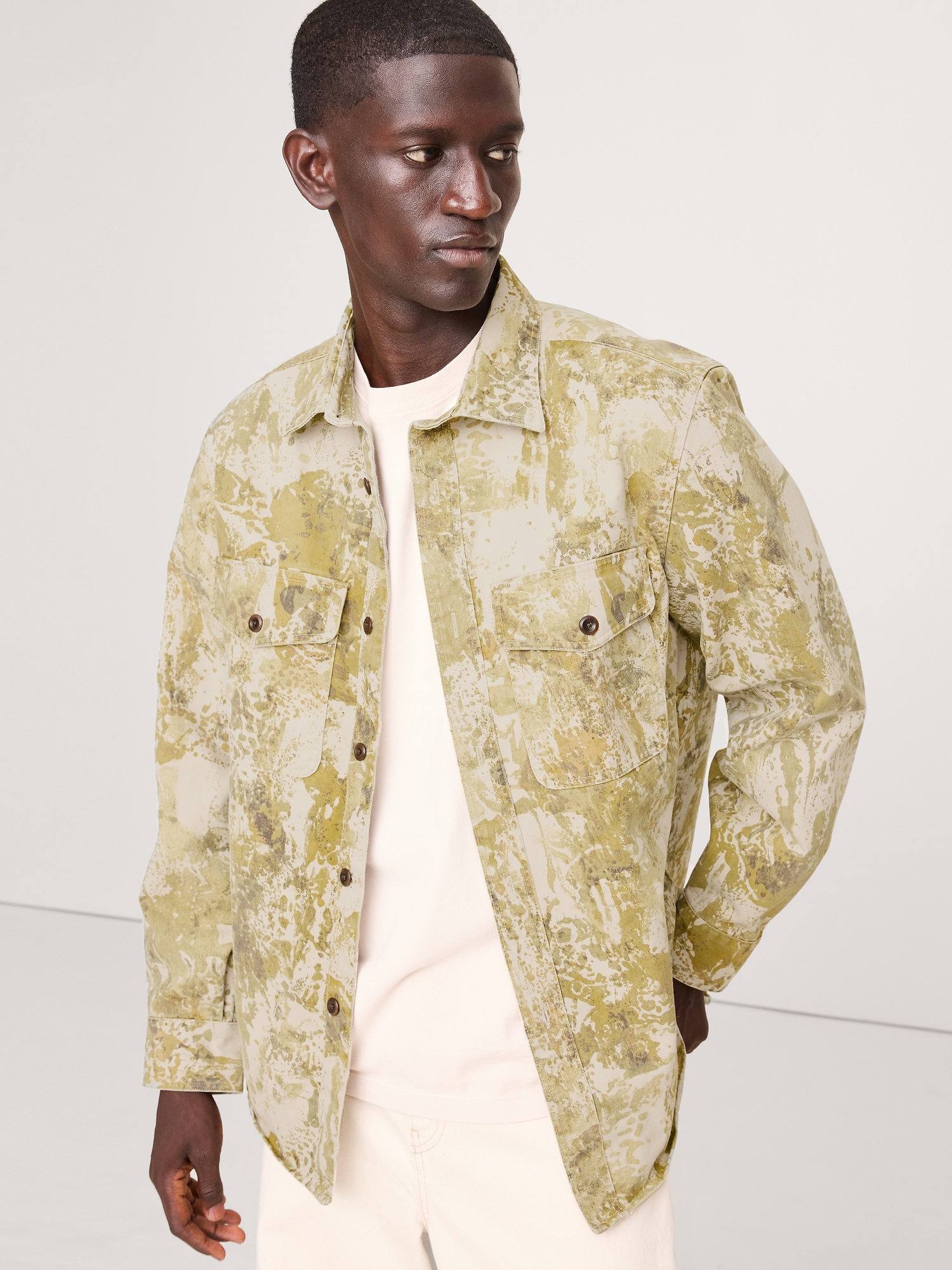 SURCHEMISE EN SERGÉ DE COTON COUPE STANDARD