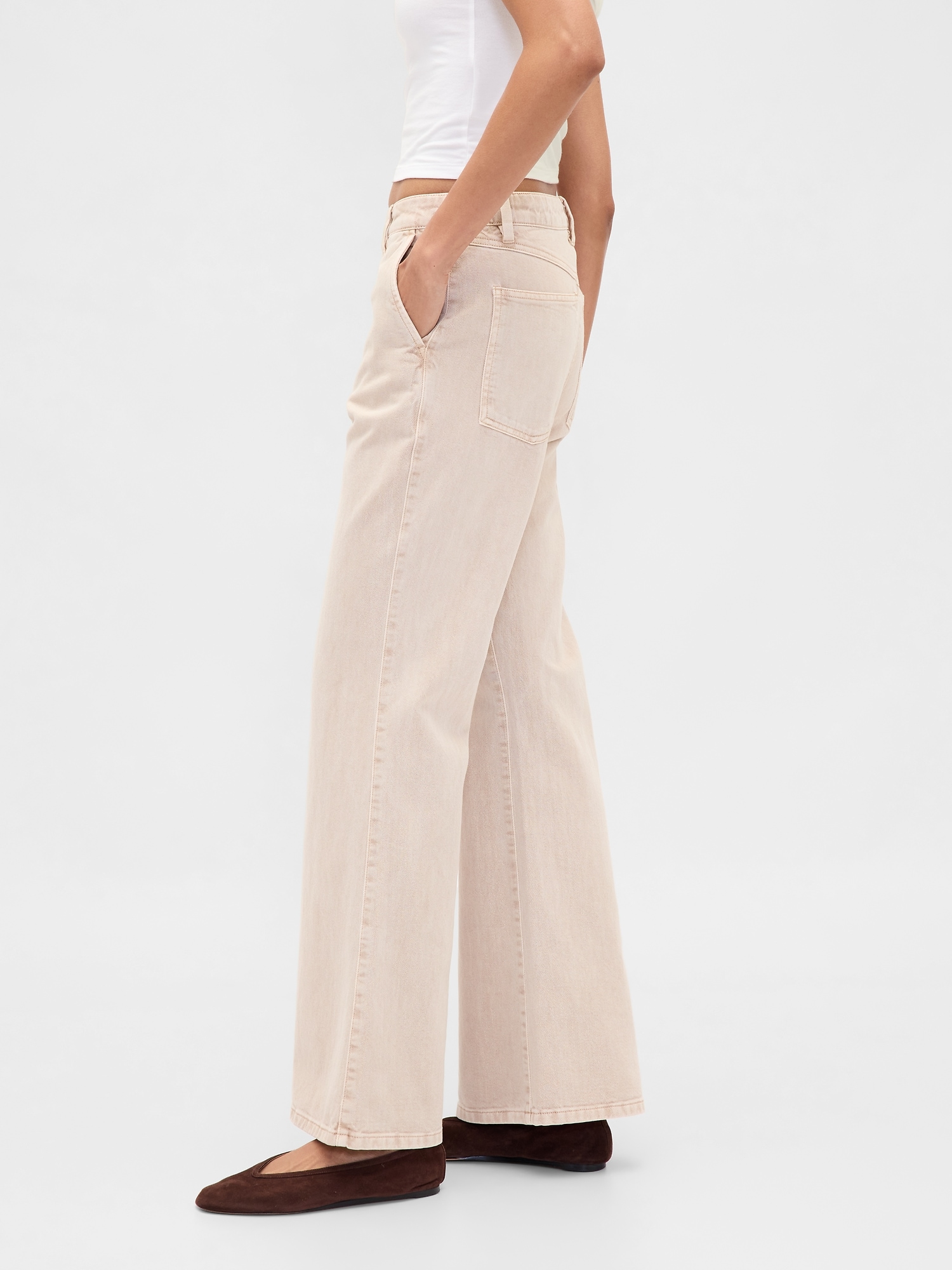 Low Rise Relaxed Flare Khakis