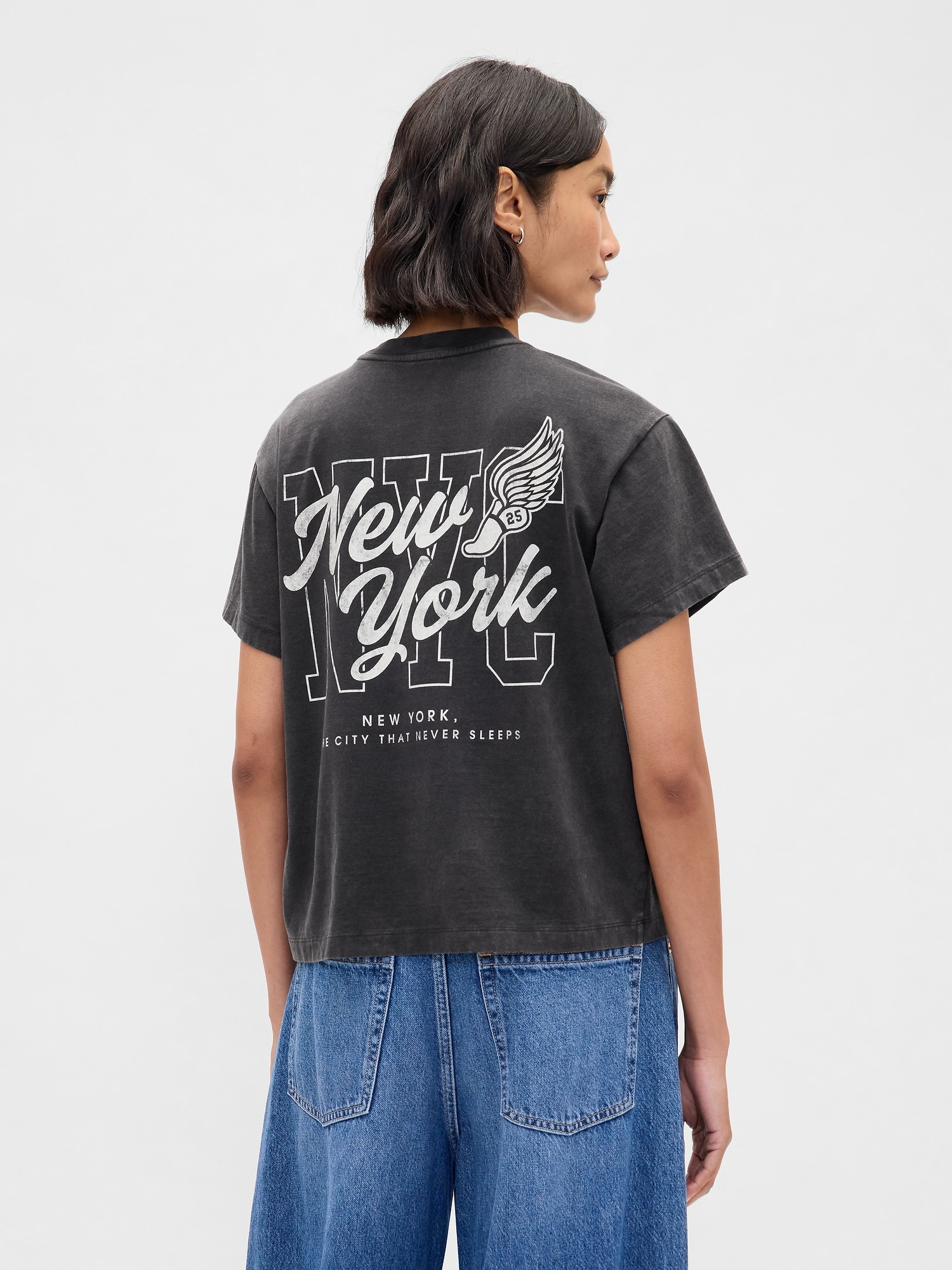 リラックスフィット NYC グラフィックTシャツ-2