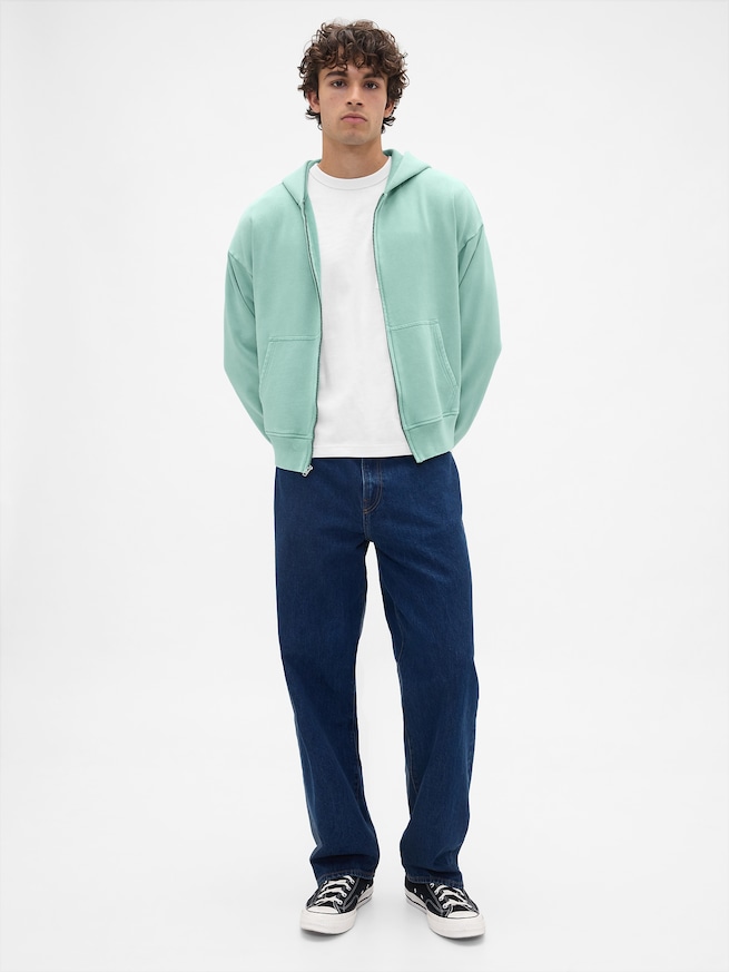 ヘビーウェイト オーバーサイズ ジップアップパーカー-1