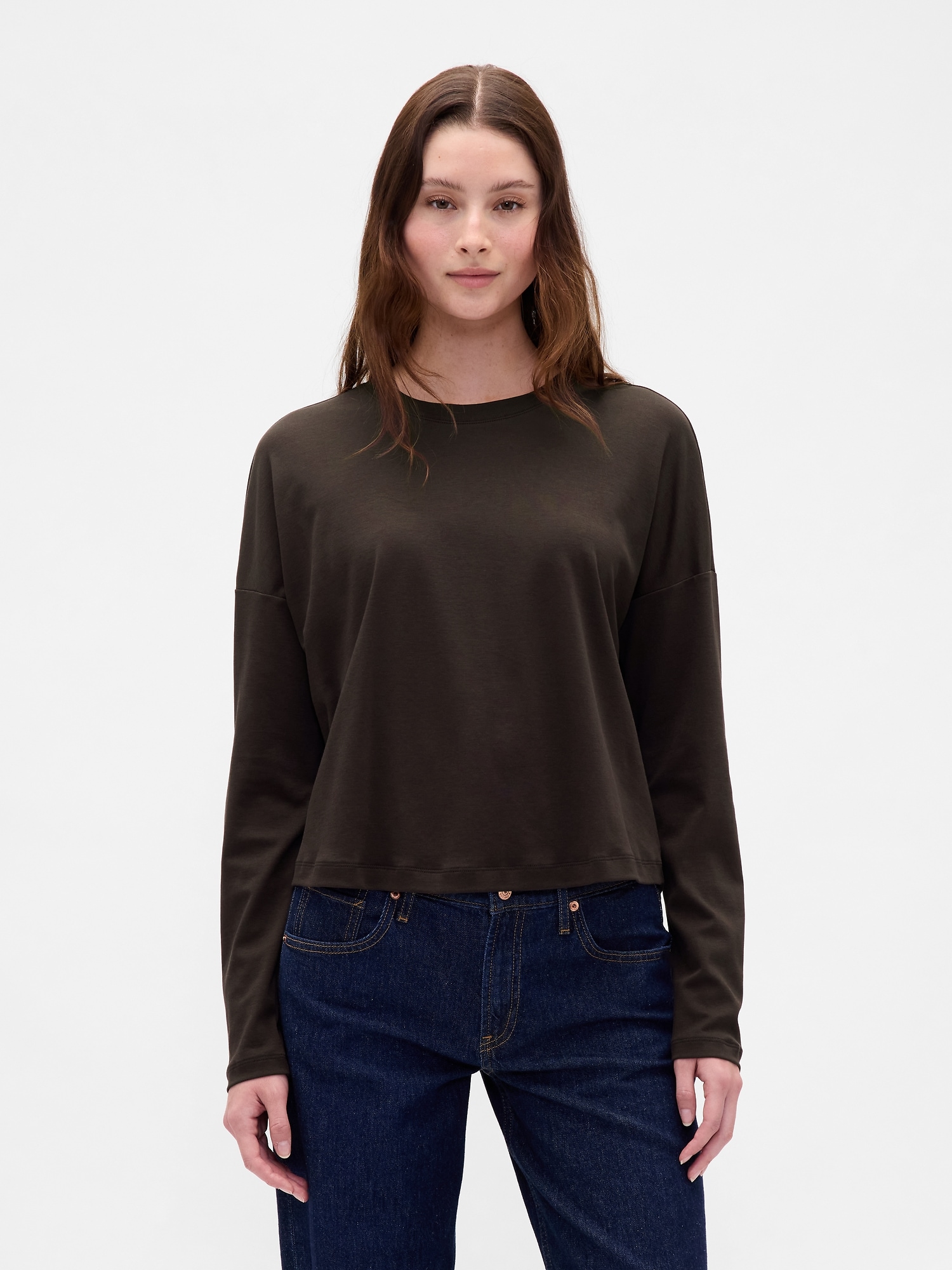 Gap スーピマ® コットン オーバーサイズ クロップドTシャツ Gap スーピマ® コットン オーバーサイズ クロップドTシャツ