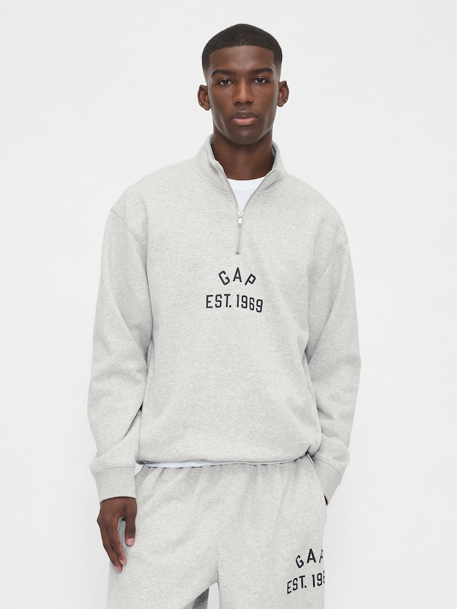 ビンテージソフト オーバーサイズ GAPロゴ 1/4ジップアッププルオーバー-0