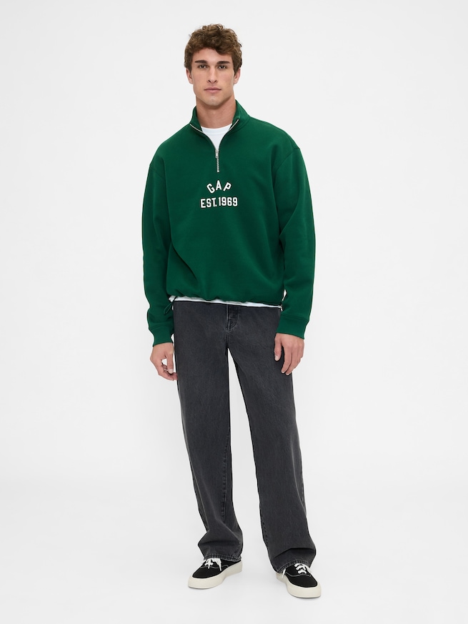 ビンテージソフト オーバーサイズ GAPロゴ 1/4ジップアッププルオーバー-1