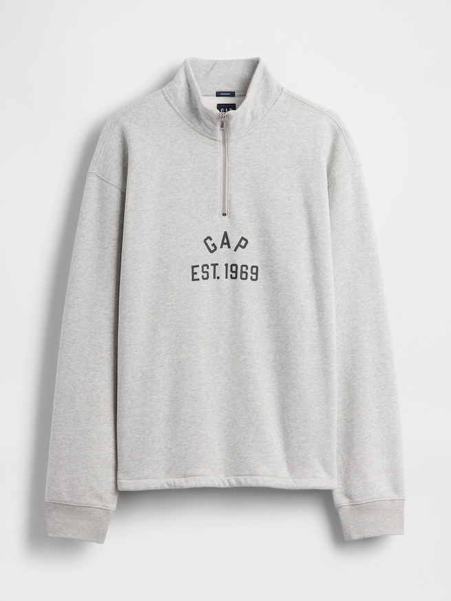 ビンテージソフト オーバーサイズ GAPロゴ 1/4ジップアッププルオーバー-4