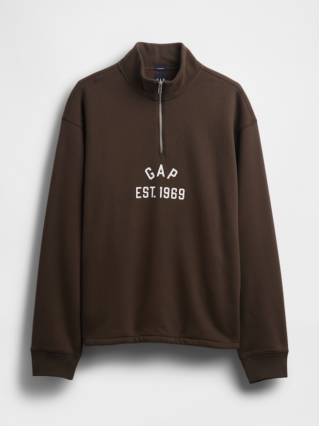 ビンテージソフト オーバーサイズ GAPロゴ 1/4ジップアッププルオーバー-4