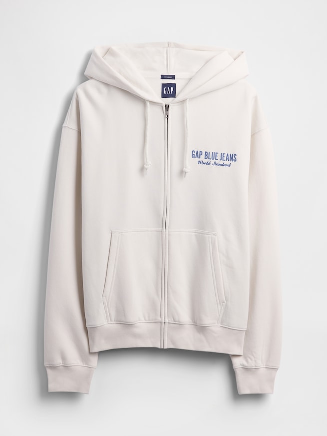 ヴィンテージソフト ブルージーンズロゴ ジップアップパーカー-4