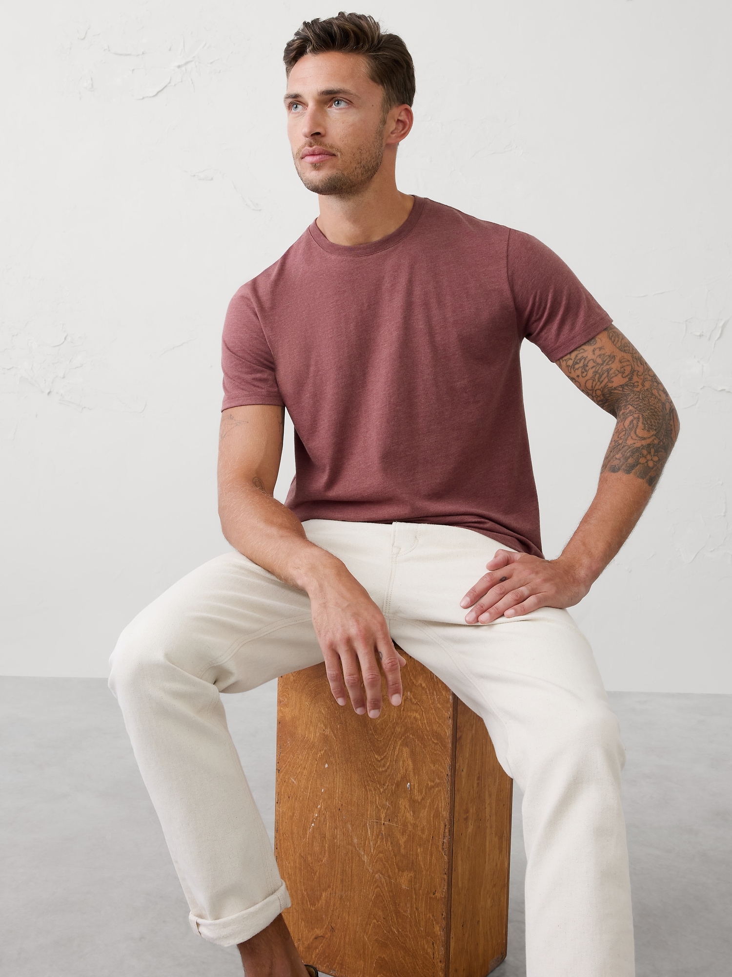 Standard-Fit Premium Wash Crew-Neck T-Shirt