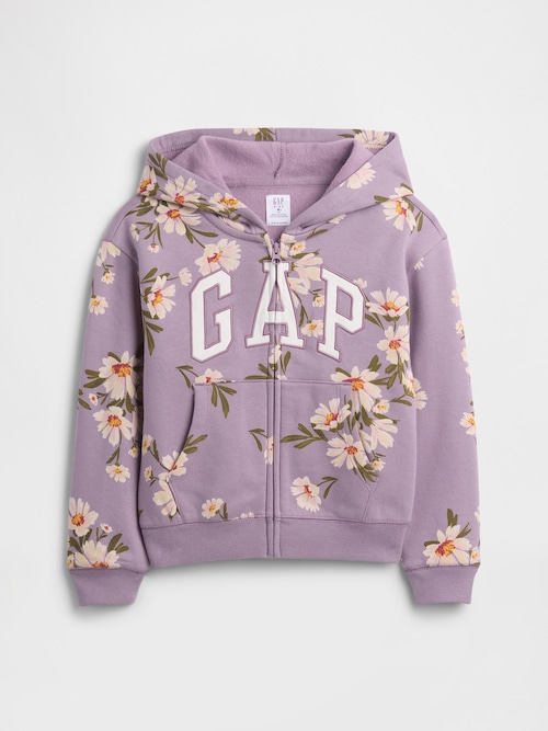 リラックス GAPロゴ プリント ジップアップパーカー (キッズ)
