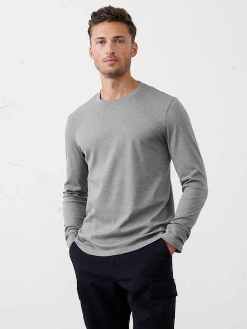 BR ファクトリー Luxe Touch スリムフィット ロングスリーブ Tシャツ