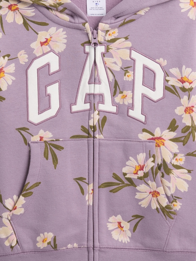 リラックス GAPロゴ プリント ジップアップパーカー (キッズ)-2