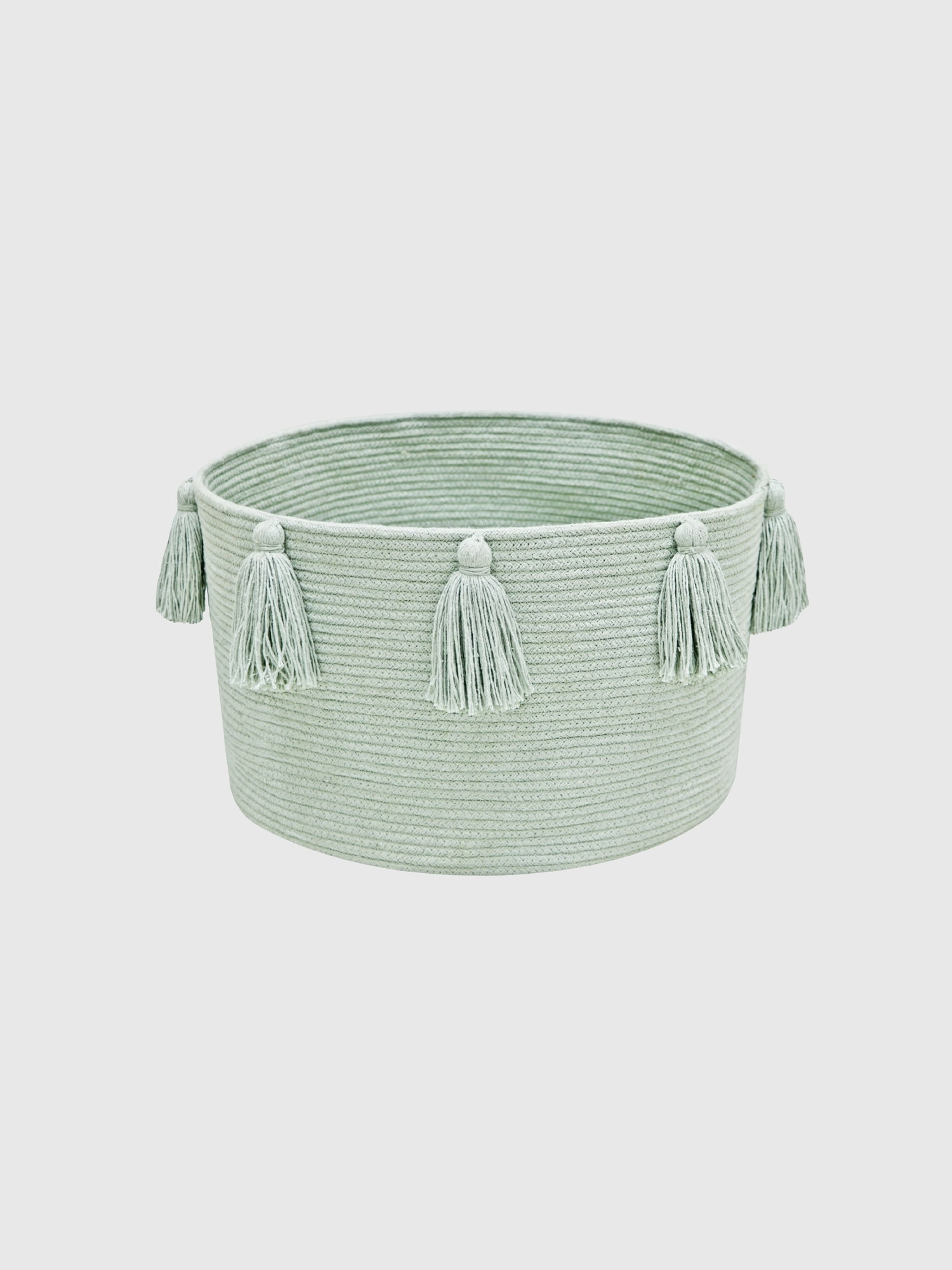 Lorena Canals Basket New Tassels Blue Sage
