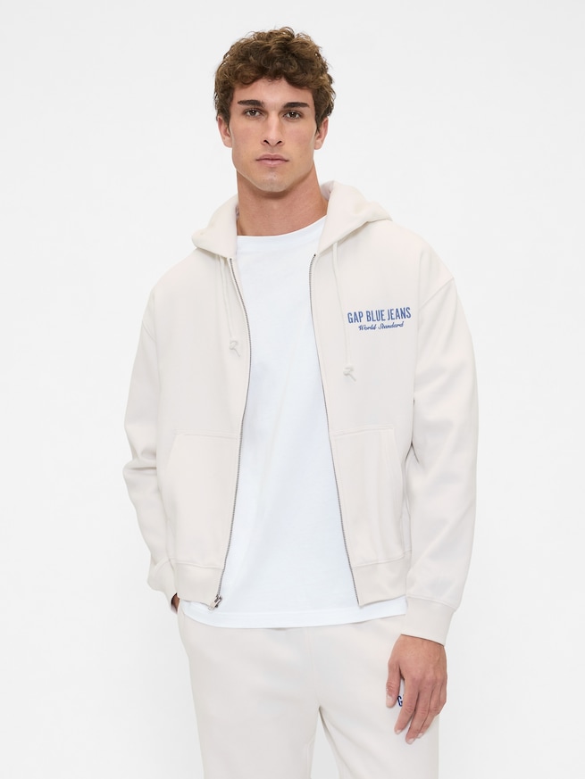 ヴィンテージソフト ブルージーンズロゴ ジップアップパーカー-2