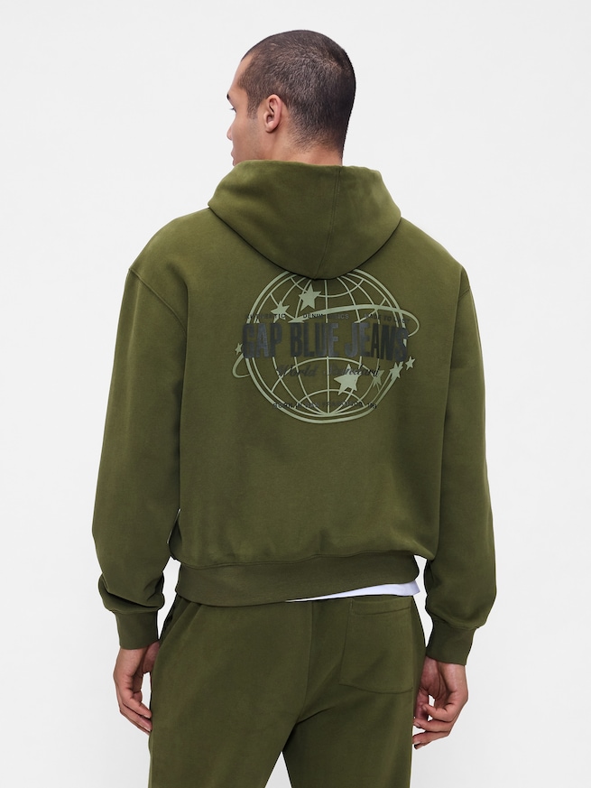 ヴィンテージソフト ブルージーンズロゴ ジップアップパーカー-0