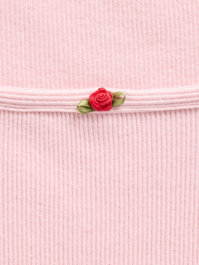 リブ パフスリーブトップス (キッズ)-4