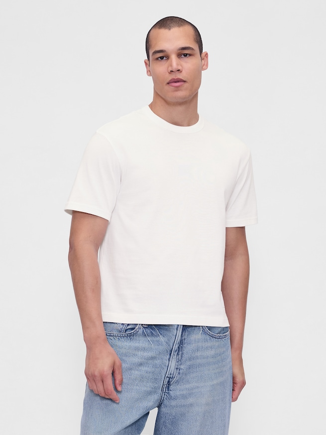 ヘビーウェイト クロップド グラフィックTシャツ-2