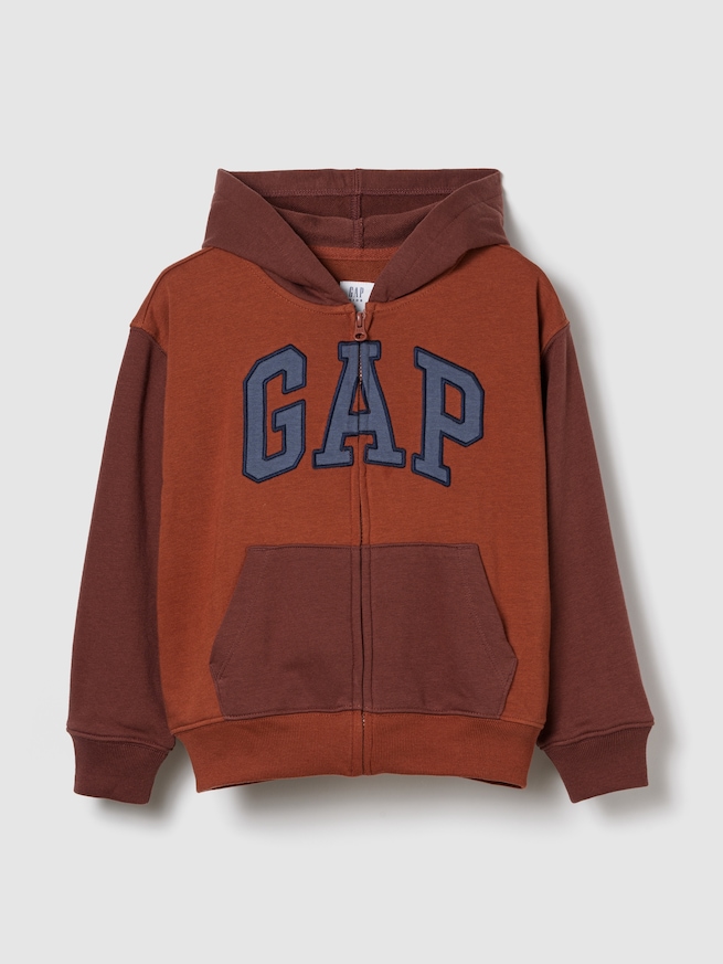 リラックスフィット GAPロゴ カラーブロック ジップアップパーカー (キッズ)-0