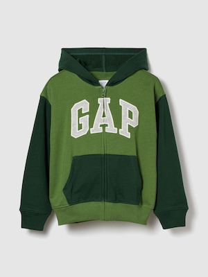 リラックスフィット GAPロゴ カラーブロック ジップアップパーカー (キッズ)
