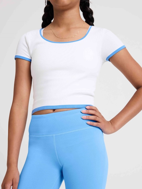 Athleta Girl Rise Above Rib Crop Tee