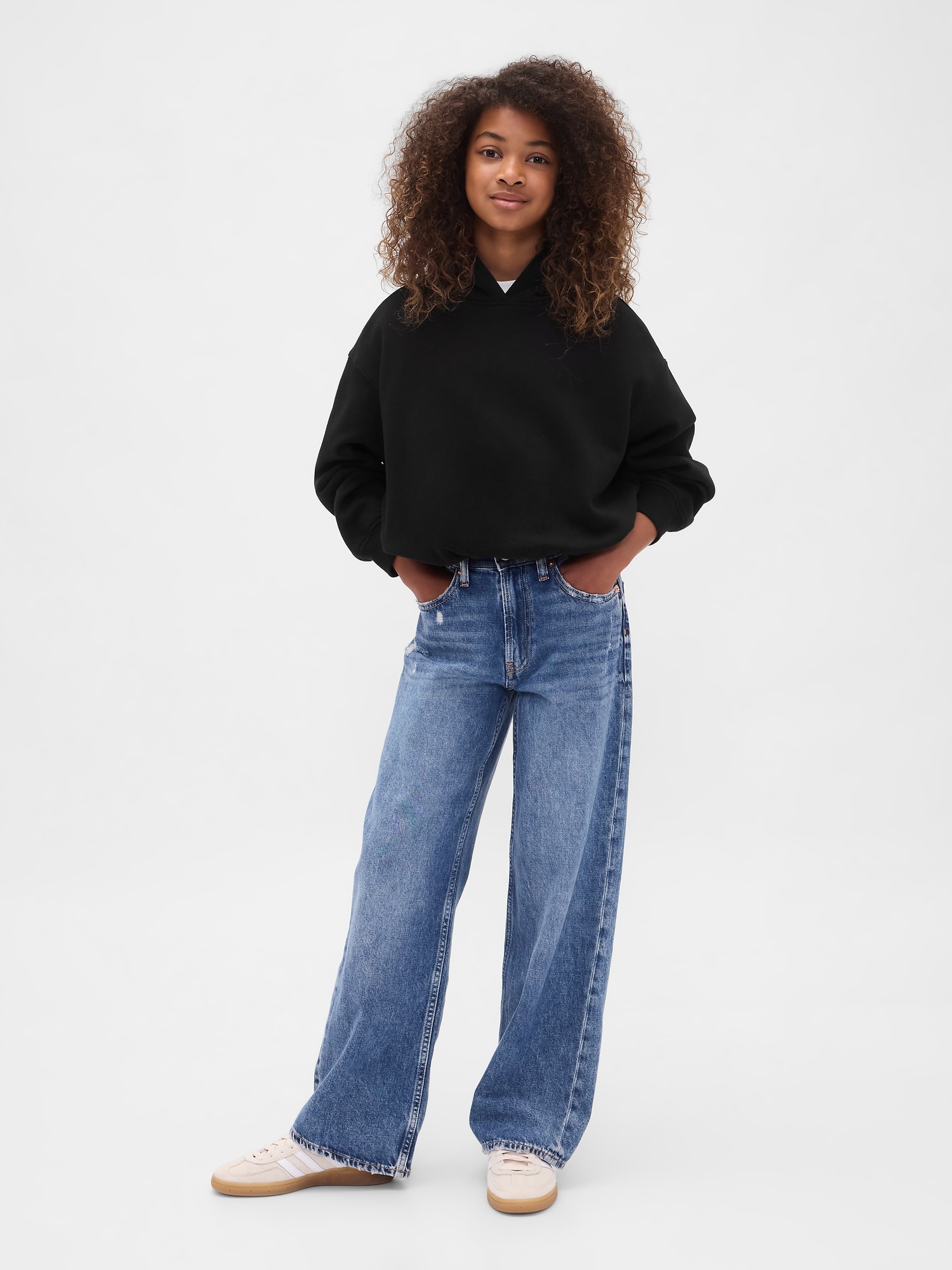 希少 OLD GAP 前ブイ　ドロップショルダー パーカー オーバーサイズ 90s GAP フリース プルオーバーパーカー レッド L オールド