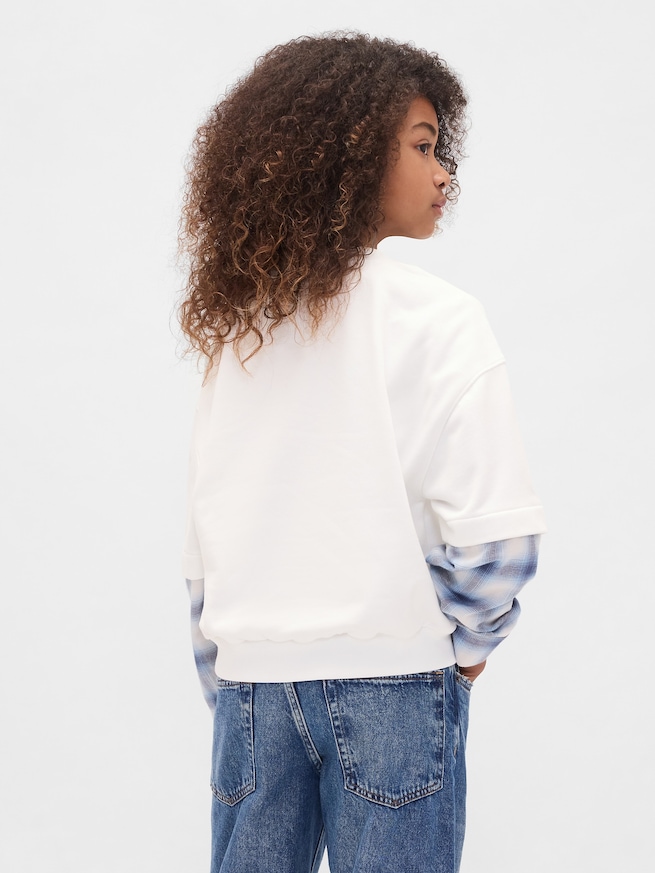 2in1 ヴィンテージソフトフランネルGAPロゴシャツ (キッズ)-2