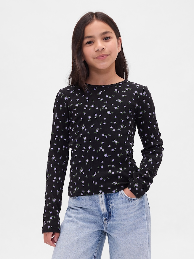 リブTシャツ (キッズ)-0