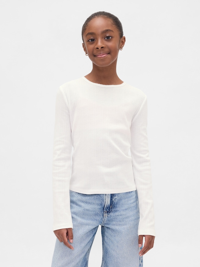 リブTシャツ (キッズ)-0