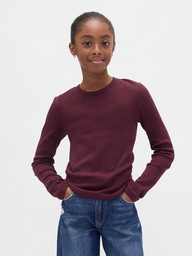 リブTシャツ (キッズ)-0