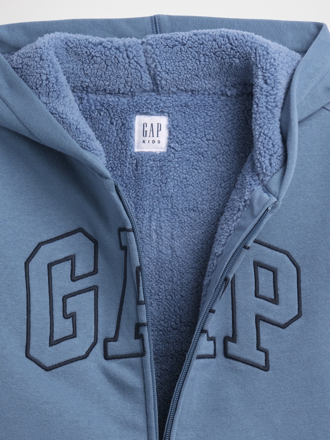 GAPロゴ 裏ボア ジップアップパーカー (キッズ)-2