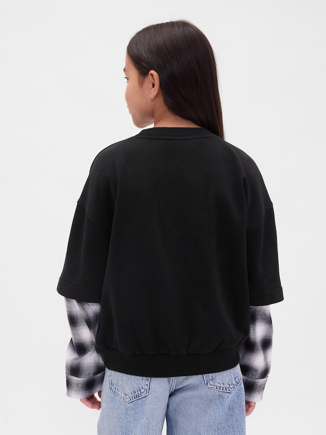 2in1 ヴィンテージソフトフランネルGAPロゴシャツ (キッズ)-2