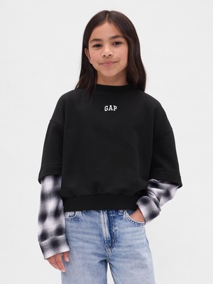 2in1 ヴィンテージソフトフランネルGAPロゴシャツ (キッズ)