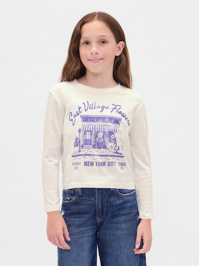 リラックスフィット グラフィック ロゴTシャツ (キッズ)-0