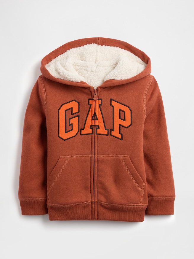 babyGap GAPロゴ ボア ジップアップパーカー-0
